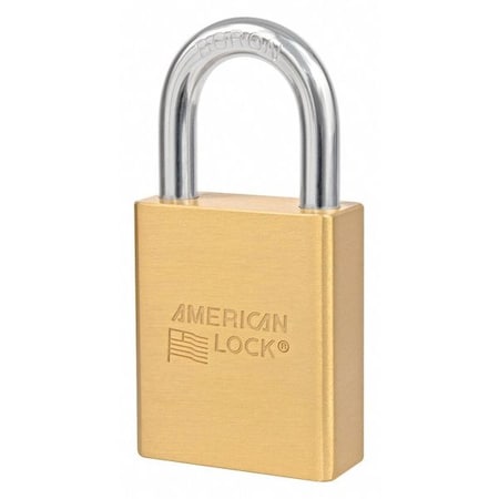 Padlock, Keyed Different, Standard Shackle, Rectangular Brass Body, Boron Shackle, 7/8 in W MPN:A3650D045KD