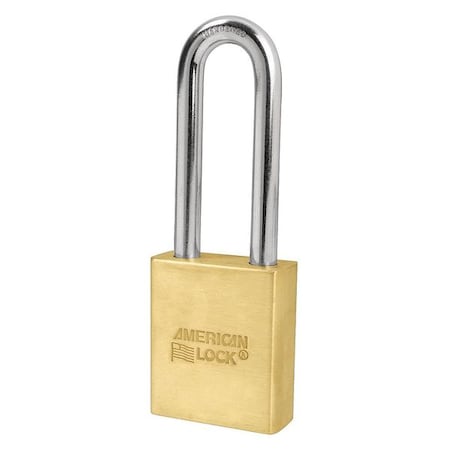 Padlock, Coreless, Long Shackle, Rectangular Brass Body, Boron Shackle, 3/4 in W MPN:A3902SWO