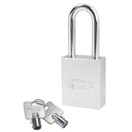 Padlock, Keyed Different, Long Shackle, Rectangular Steel Body, Boron Shackle, 3/4 in W MPN:A7201