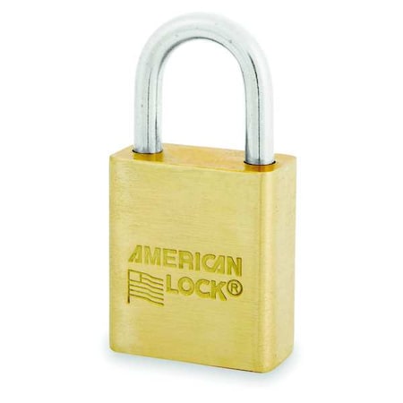 Padlock, Keyed Different, Standard Shackle, Rectangular Brass Body, Brass Shackle, 3/4 in W MPN:ASL40NRMVK