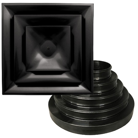 6 to 14 in Square Step-Down Diffuser, Black MPN:STR-C-BK-NRD