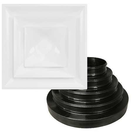 6 to 14 in Square Step-Down Diffuser, White MPN:STR-C-W-NRD