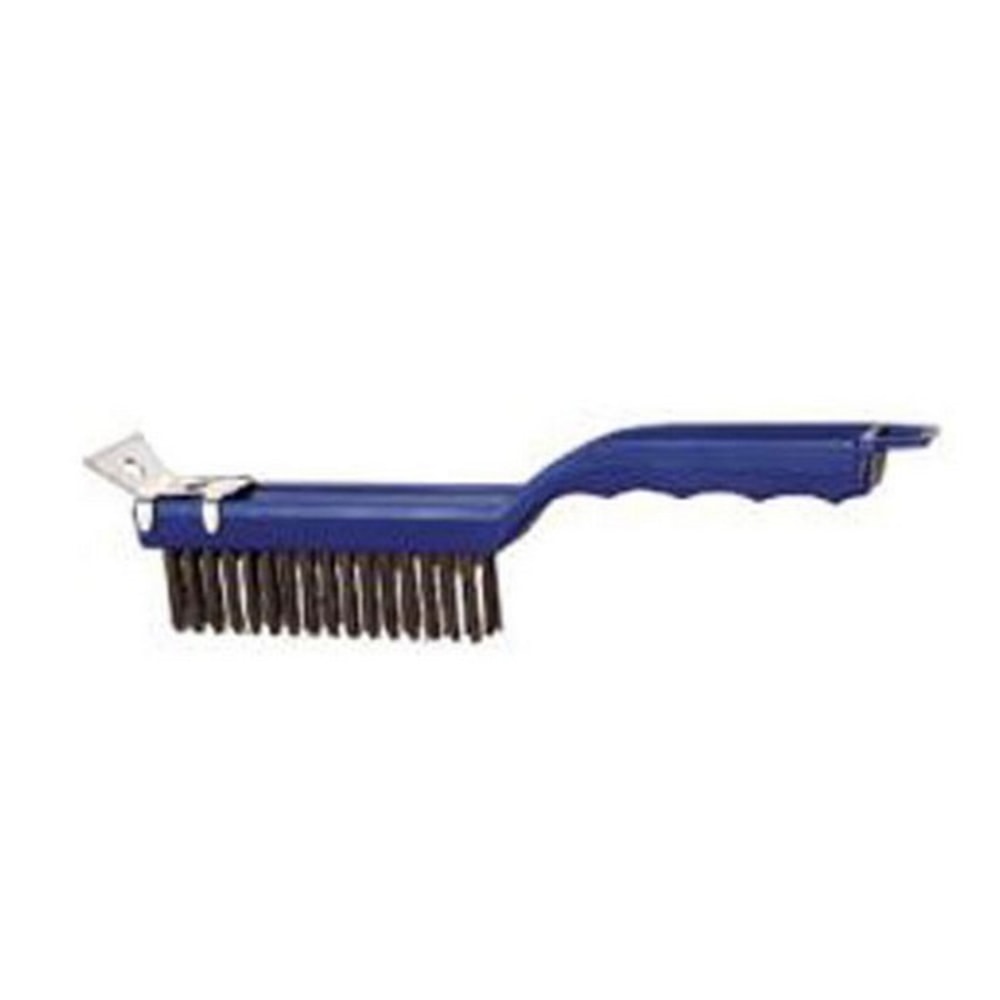 American Metalcraft Steel/Plastic Grill Brush, 11-1/2in, Blue MPN:1147