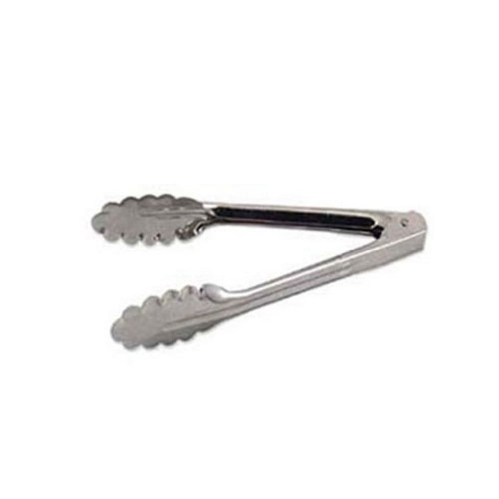 American Metalcraft Scalloped-Edge Stainless-Steel Tongs, 7in, Silver MPN:UT707