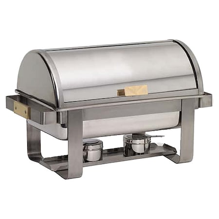 Chafer, Roll Top, Stainless/Brass, 8 qt. MPN:MACD3