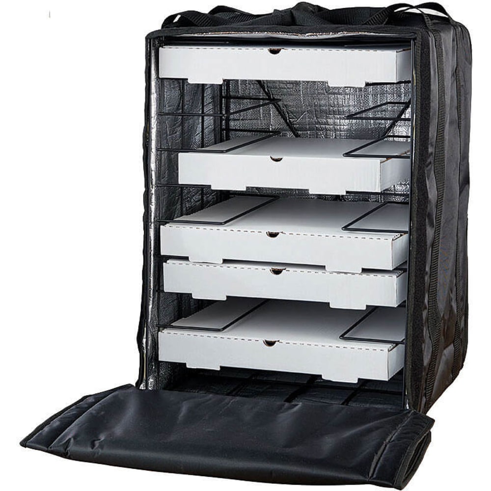 American Metalcraft Deluxe Pizza Delivery Bag, With Rack, 27inH x 19inW x 19inD, Black MPN:BLB1926