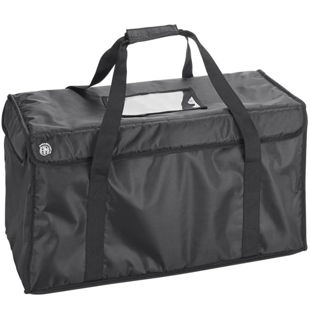 American Metalcraft Deluxe Polyester Insulated Delivery Bags, 24inH x 12inW x 24inD, Black, Pack Of 10 Bags MPN:BLDB2412