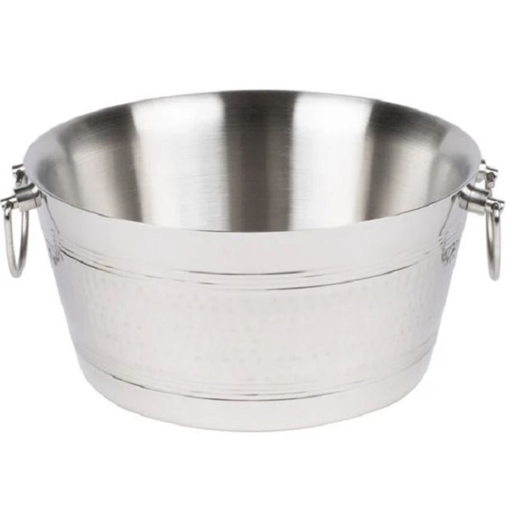 American Metalcraft Double Wall Party Tub, 18-1/2in x 9in, Silver MPN:DWBT185