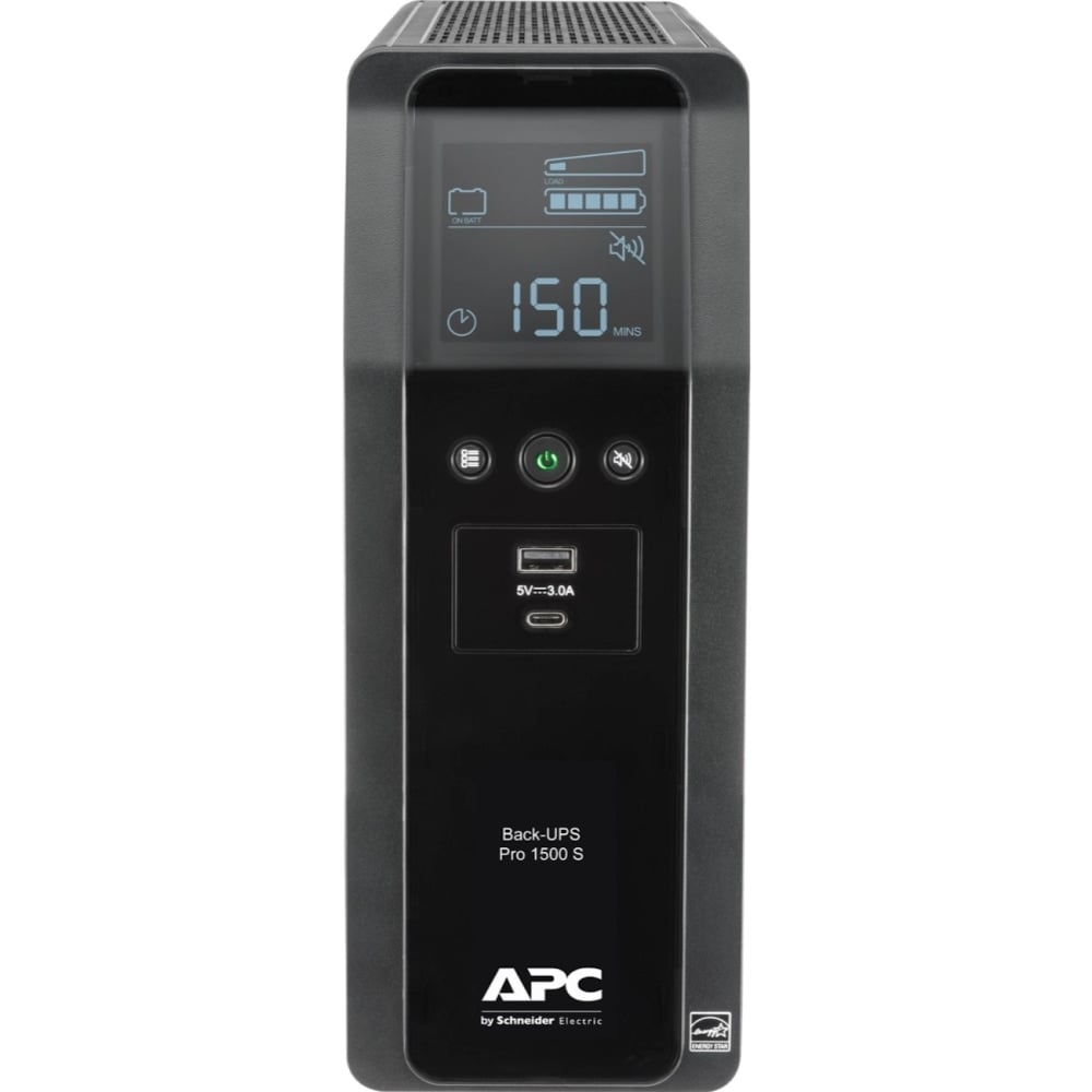 APC Back-UPS Pro 10-Outlet/2-USB 1, 500-Volt-Ampere Battery Back-Up And Surge Protector, Black, APNBR1500MS2 MPN:BR1500MS2