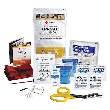 CPR/AED Responder Pack, Plastic Bag, 16 Components, 1 People Served MPN:RC-643-PB