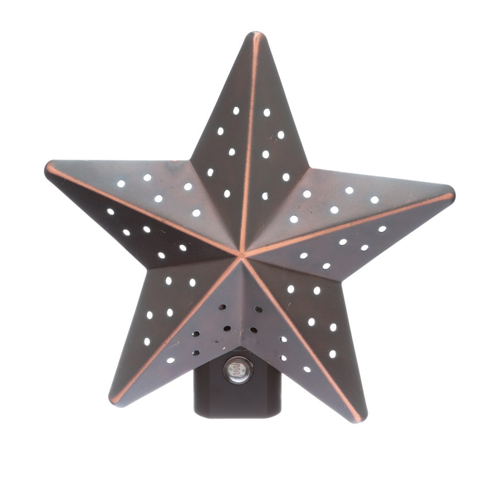 Westek Tin Star Night Light, 1-1/2in x 2-9/16in x 2-9/16in, Bronze, Total Qty 1 MPN:NL-TNST-DB