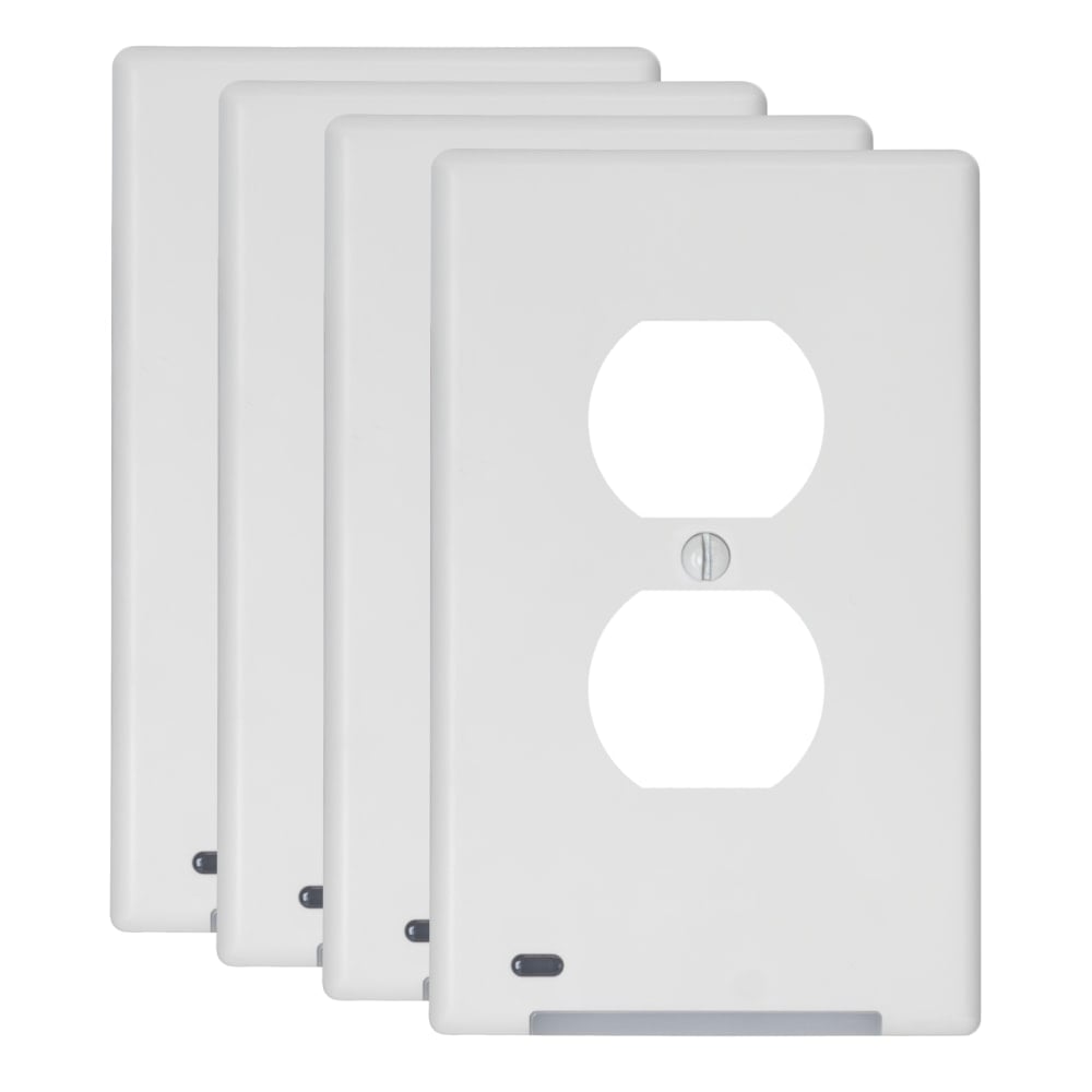 Amerelle LumiCover FIN 1-Gang Duplex Wall Plates, 5in x 3-1/8in, White, Total Qty 4 MPN:LCF-CDO-W4B