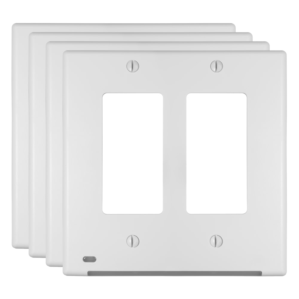 Amerelle LumiCover Universal 2-Gang Double Rocker Wall Plate, 5in x 5in, White, Total Qty 1 MPN:LCU-RR-W4B