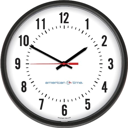 Clock, Plastic Case, Analog, 13-1/4
