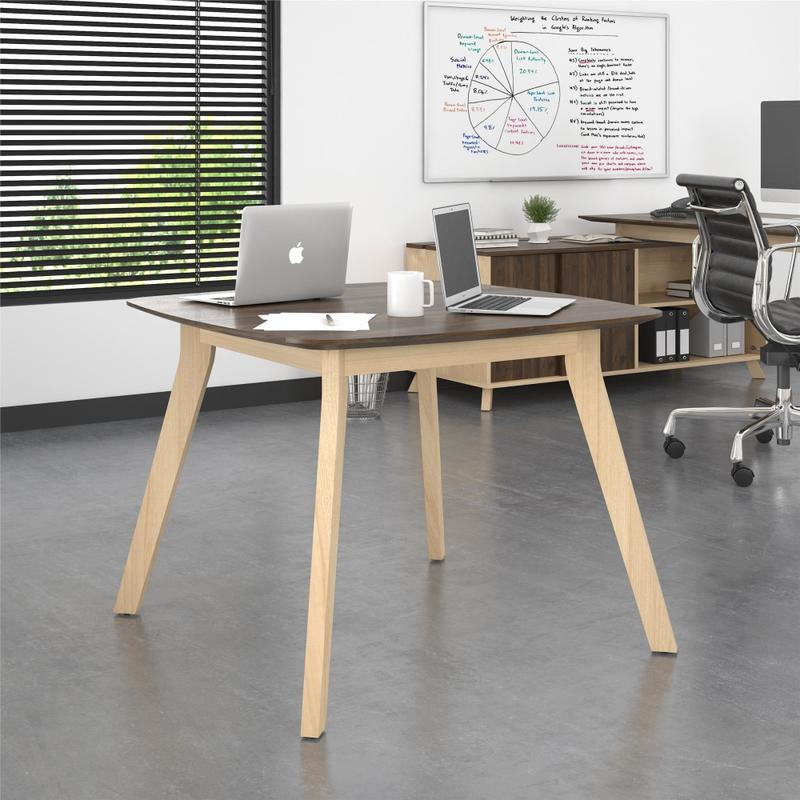 Ameriwood Home AX1 Meeting Table, Square, Walnut MPN:9810096COM