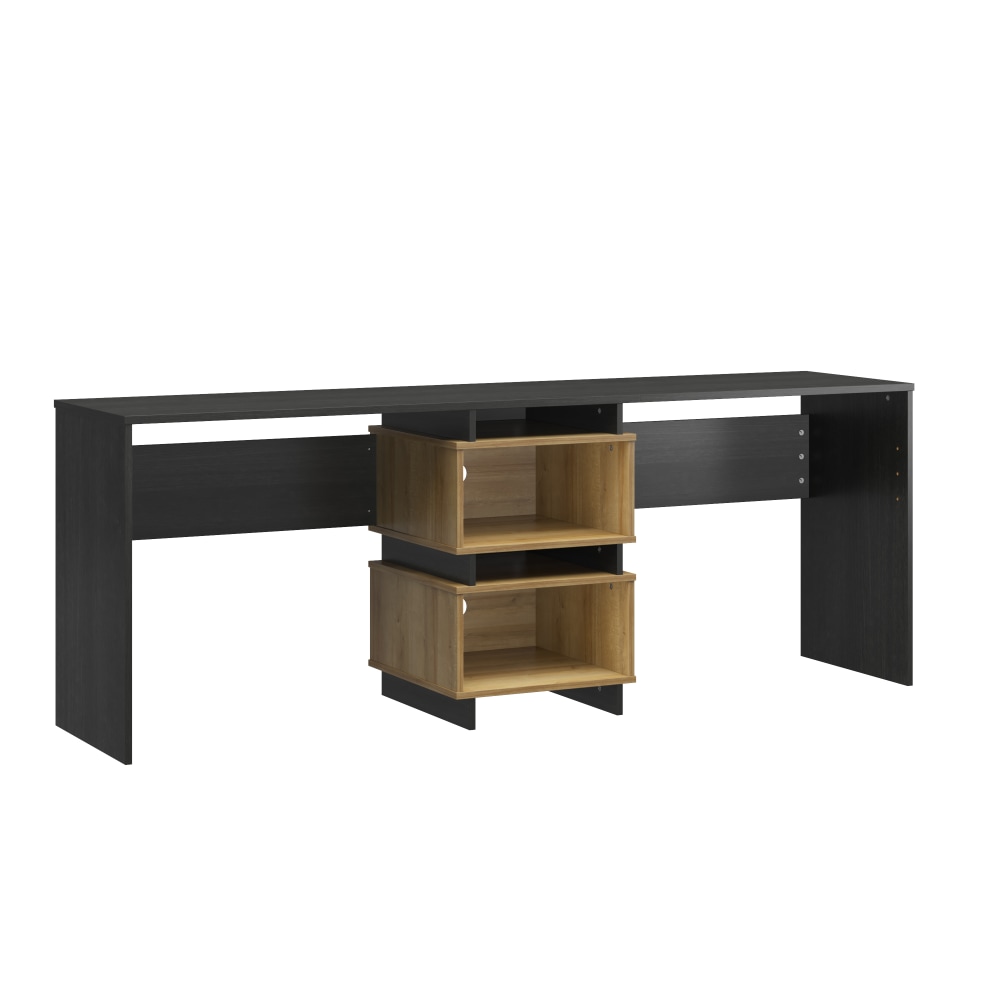 Ameriwood Home Novogratz Nelson 83inW 2-Way Computer Desk, Black Oak/Natural MPN:1589335COM