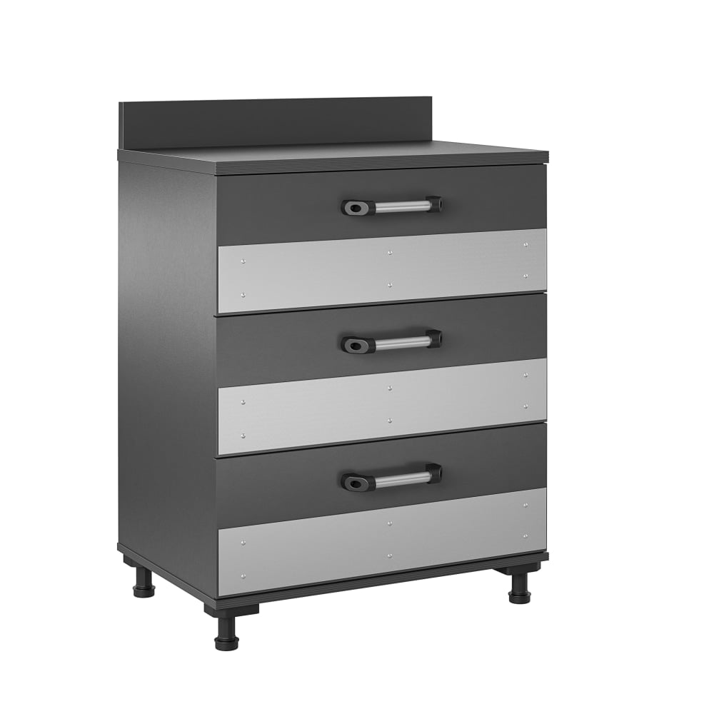 Ameriwood Home Systembuild Evolution Boss 30inW 3-Drawer Storage Cabinet, Gray MPN:2963315COM