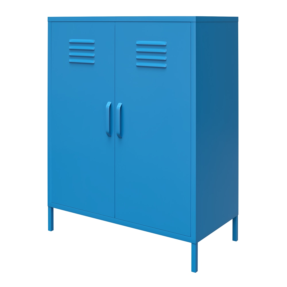 Ameriwood Home Cache 2-Door Metal Locker Storage Cabinet, 40inH x 31-1/2inW x 15-3/4inD, Blue MPN:3384810COM