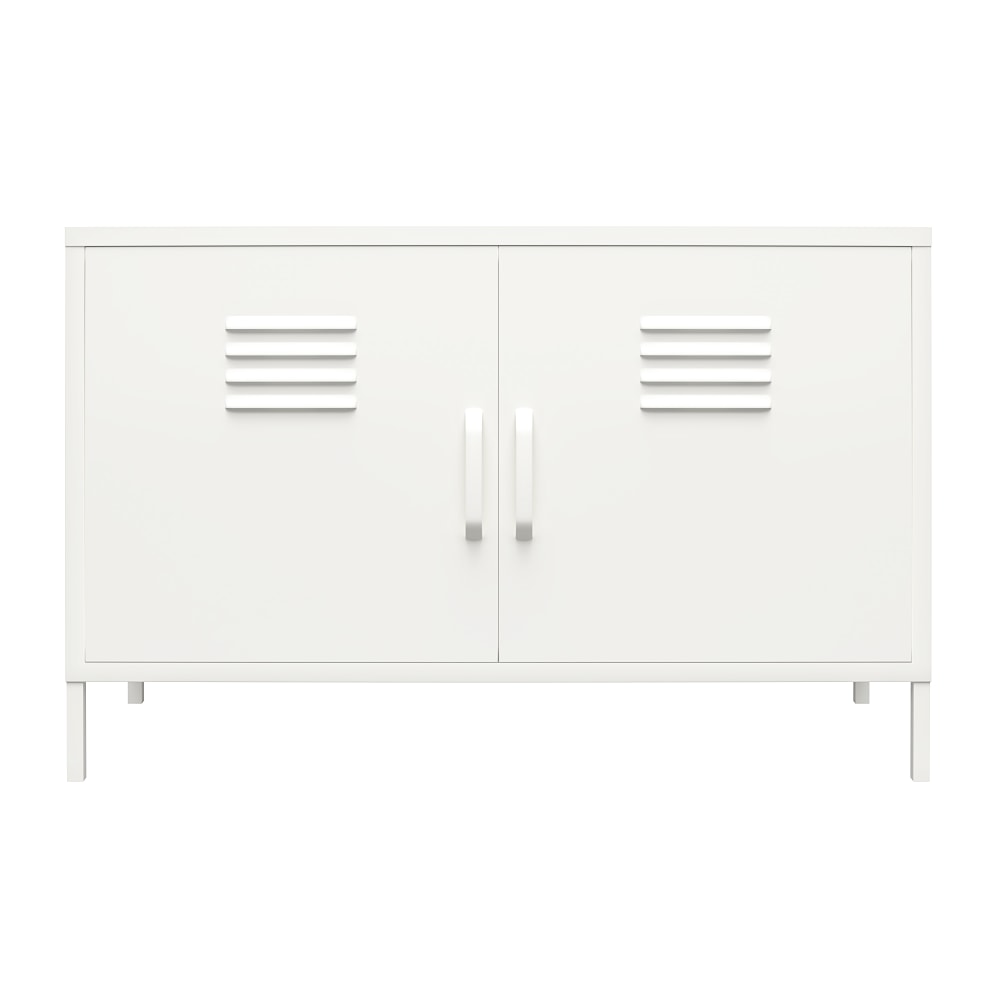 Ameriwood Home Mission District 2-Door Metal Locker Accent Cabinet, 25-1/4inH x 39-3/8inW x 15-3/4inD, White MPN:4012013COM