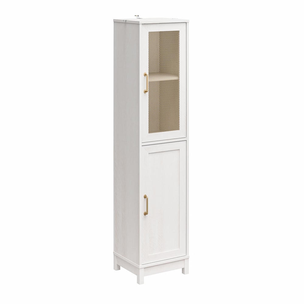 Mr. Kate Tess 2-Door Storage Cabinet with Modular Storage Options, 77-3/8inH x 17-3/4inW x 15-11/16inD, Ivory Oak MPN:4857341COM