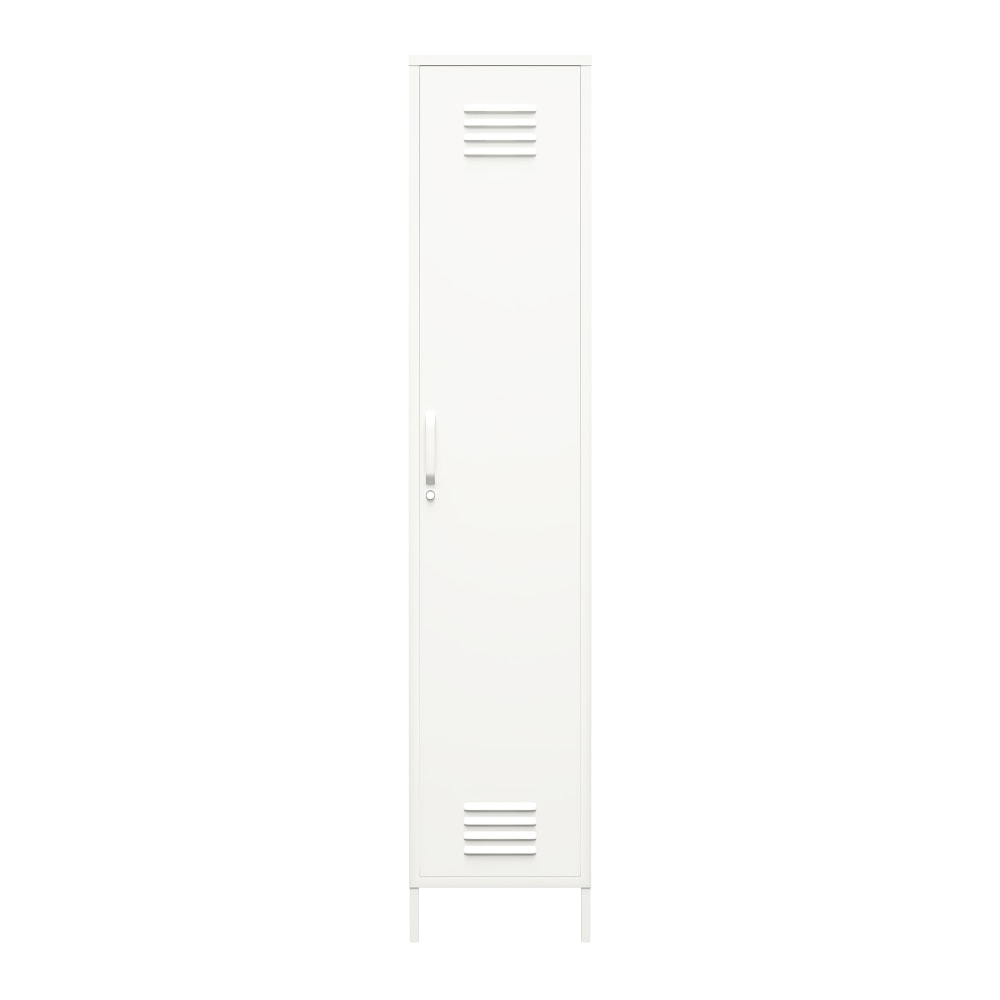Ameriwood Home Mission District 4-Shelf Single Metal Locker Storage Cabinet, 72-13/16inH x 15inW x 15-3/4inD, White MPN:5244013COM