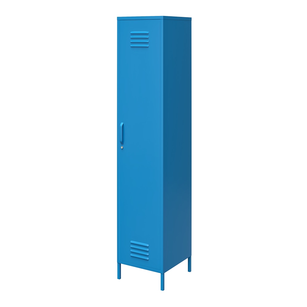 Ameriwood Home Cache Single Metal Locker Storage Cabinet, 72-7/8inH x 15inW x 15-3/4inD, Blue MPN:5244810COM