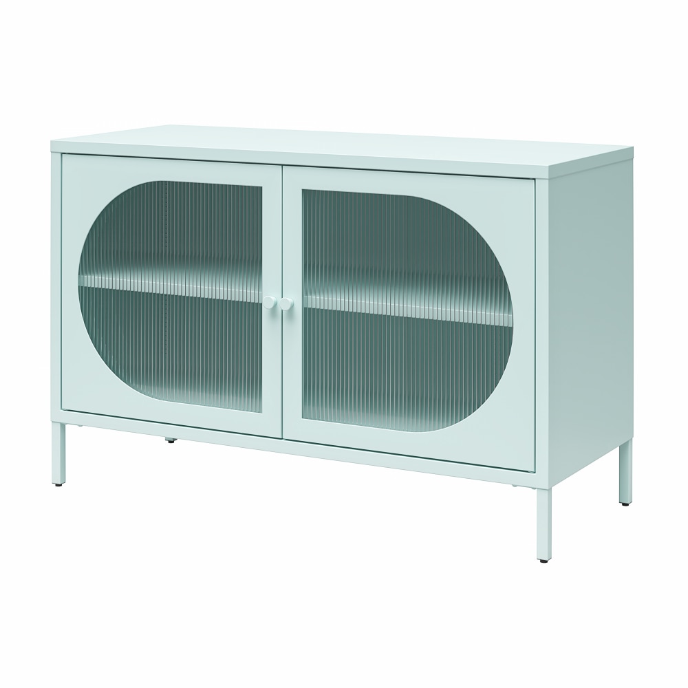 Ameriwood Home Mr. Kate Luna 40inW 2-Door Accent Cabinet With Fluted Glass, Sky Blue MPN:5450924COM