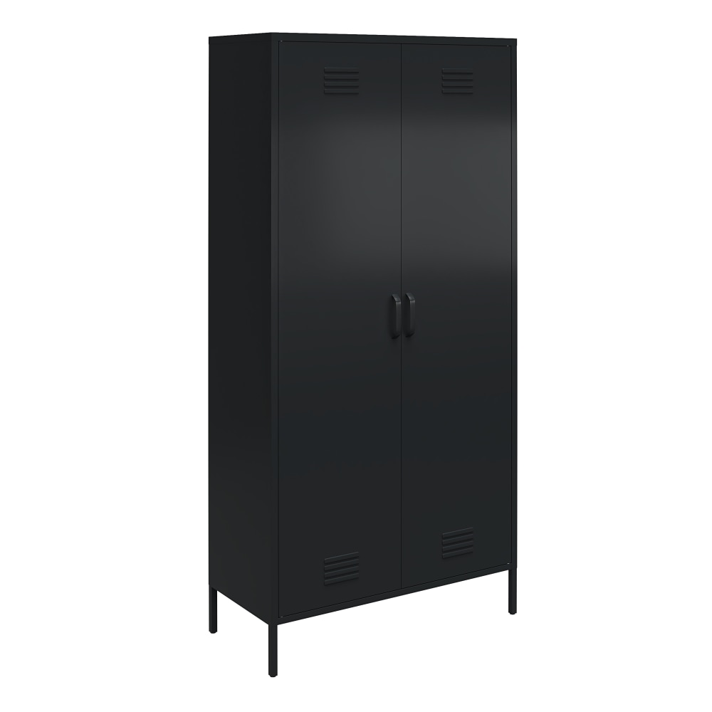 Ameriwood Home Mission District Tall 2-Door Metal Locker Cabinet, 72-7/8inH x 35-7/16inW x 15-3/4inD, Black MPN:7911872COM