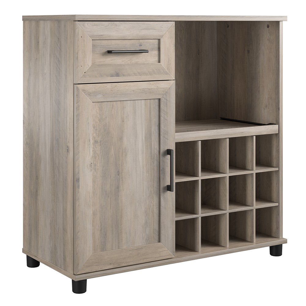 Ameriwood Home Delany Bar Cabinet, 36inH x 35-11/16inW x 16-9/16inD, Brown MPN:DE43627