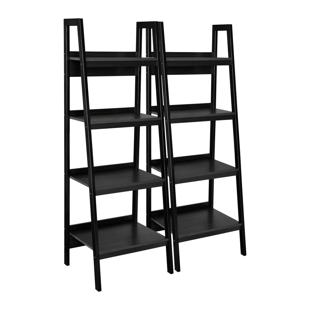 Ameriwood Home Ladder Bookcases, Black, Set Of 2 MPN:9482096