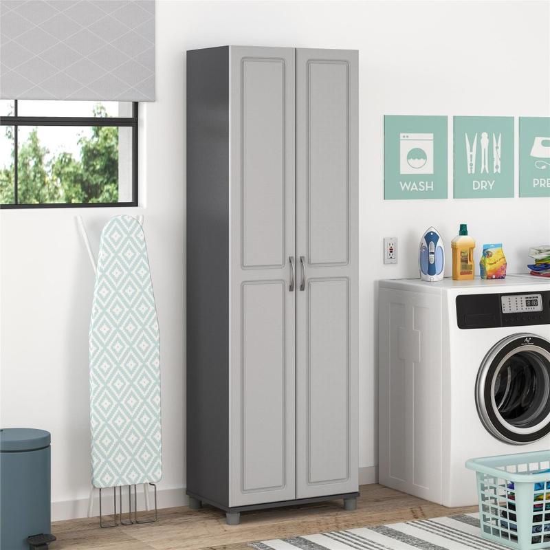 Ameriwood Home Kendall 24in Utility Storage Cabinet, 5 Shelves, Gray MPN:7362413COM
