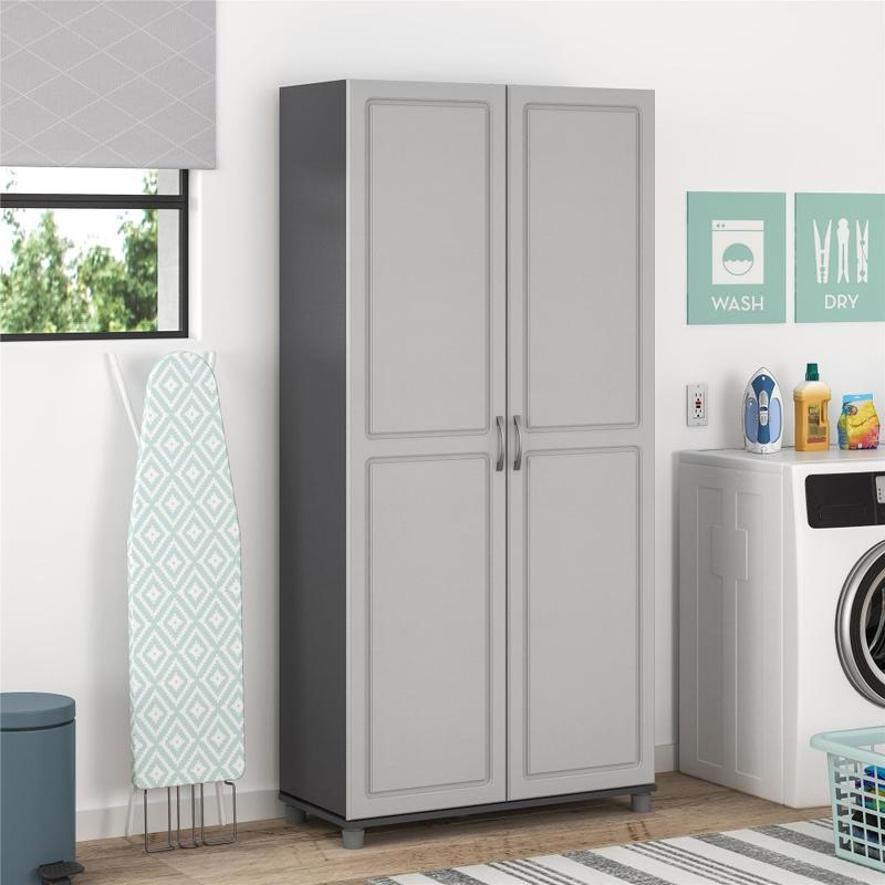 Ameriwood Home Kendall 36in Utility Storage Cabinet, 5 Shelves, Gray MPN:7363413COM