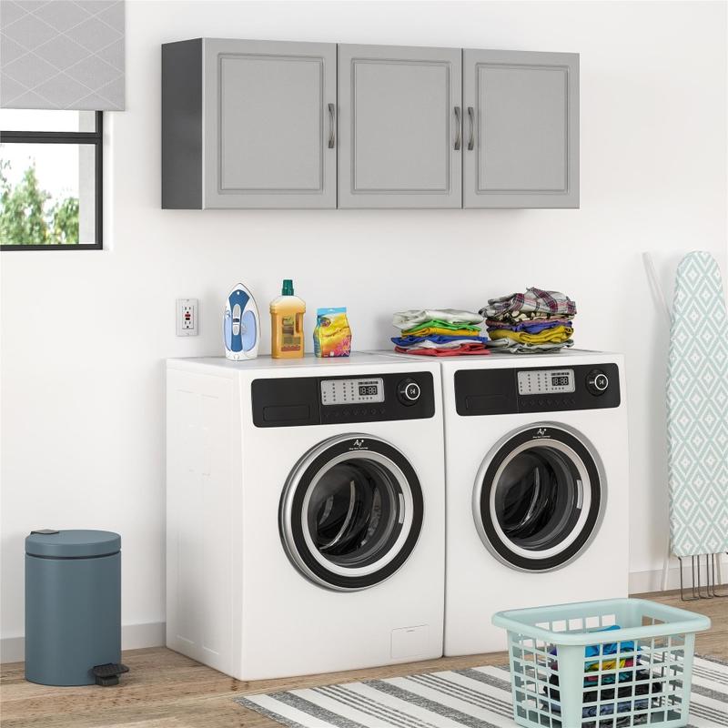Ameriwood Home Kendall 54in Wall Cabinet, 2 Shelves, Gray MPN:7365413COM
