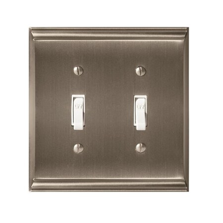 2 Toggle Wall Plates, Number of Gangs: 2 Zinc, Satin Nickel Finish MPN:BP36501G10