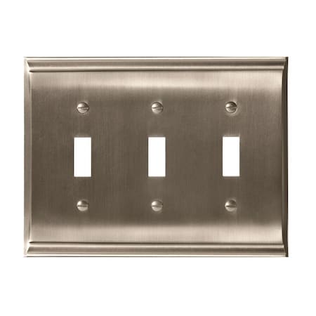 Candler 3 Toggle Wall Plates, Number of Gangs: 3 Zinc, Satin Nickel Finish MPN:BP36502G10
