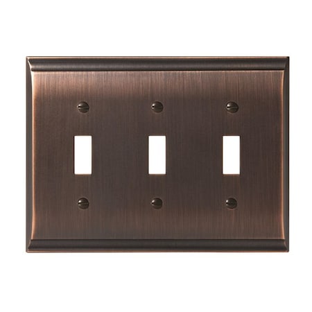 Candler 3 Toggle Wall Plates, Number of Gangs: 3 Zinc, Oil Rubbed Bronze Finish MPN:BP36502ORB