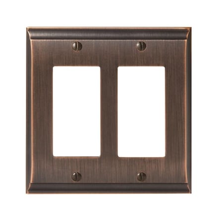 Candler 2 Rocker Wall Plates, Number of Gangs: 2 Zinc, Oil Rubbed Bronze Finish MPN:BP36505ORB