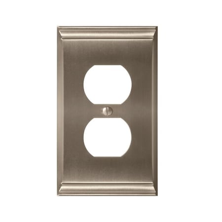 1 Receptacle Wall Plates, Number of Gangs: 1 Zinc, Satin Nickel Finish MPN:BP36508G10