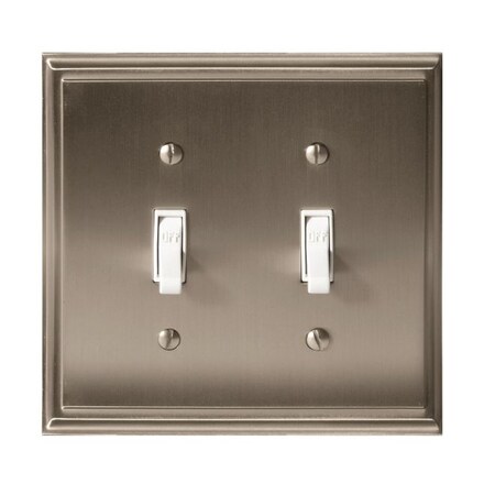 2-Toggle Wall Plates, Number of Gangs: 2 Zinc, Satin Nickel Finish MPN:BP36515G10