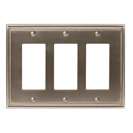 Mulholland 3 Rocker Wall Plates, Number of Gangs: 3 Zinc, Satin Nickel Finish MPN:BP36520G10