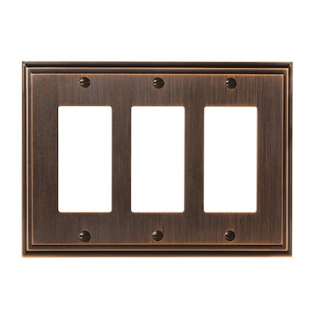 Mulholland 3 Rocker Wall Plates, Number of Gangs: 3 Zinc, Oil Rubbed Bronze Finish MPN:BP36520ORB