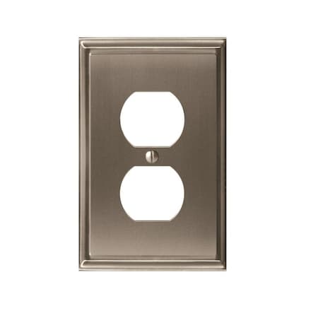 Mulholland 1 Receptacle Wall Plates, Number of Gangs: 1 Zinc, Satin Nickel Finish MPN:BP36522G10