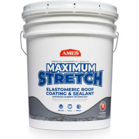 AMES MAXIMUM STRETCH Roof Coating & Sealant - White 5 Gallon Pail MSS5
