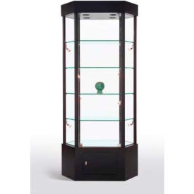 Lighted Glass Tower Showcase-Hexagon - Fully Assembled - 33