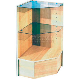 Pentagonal Corner With Glass Maple SCPC18M