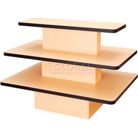 Rectangular Table 3 Tier Maple With Black Edge L3T/M