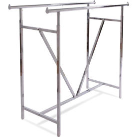 Heavy Duty Double Bar Garment Rack (K41) w/ V-Brace - Chrome K41