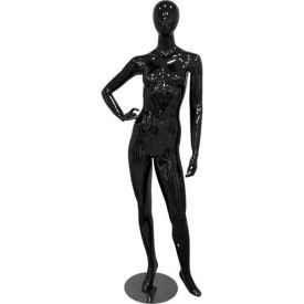 Female Mannequin - Right Hand on Hip Left Leg Sideways - Gloss Finish Black MICHELLE-3Black