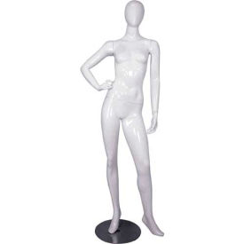 Female Mannequin - Right Hand on Hip Left Leg Sideways - Gloss Finish White MICHELLE-3White