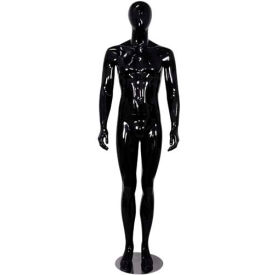 Male Mannequin - Hands by Side Leg Straight - Gloss Finish Black MIKE-1Black